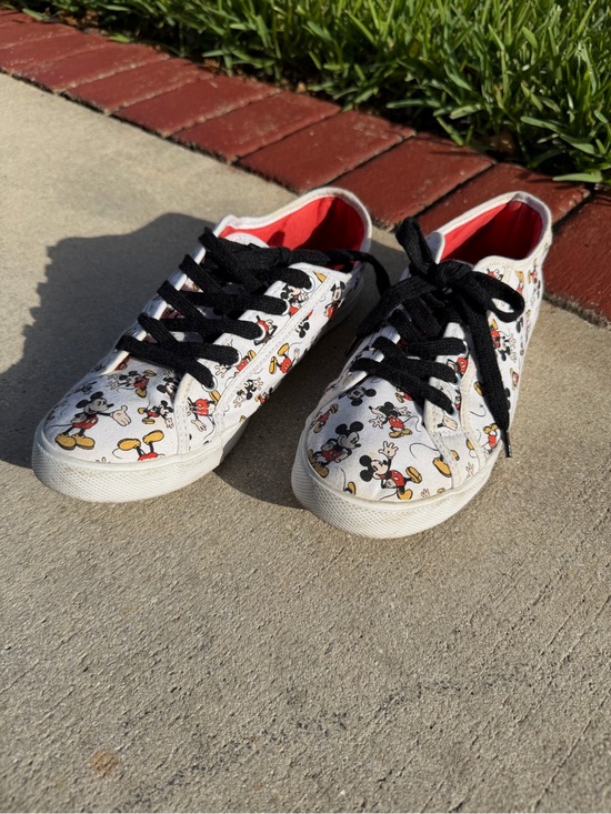 Disney Shoes - Disney Mickey Mouse Canvas Sneakers - White/Black/Red